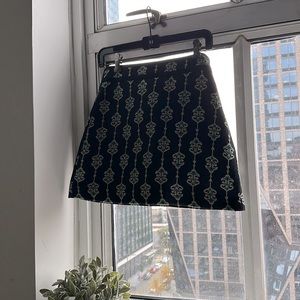 Zara size small mini skirt - blue, white and green pattern